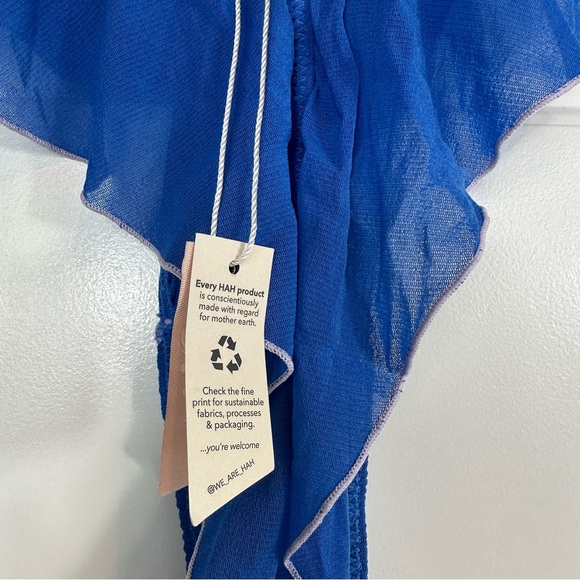 Free People x We Are Hah Fly Girl Classic Mesh Panties in Blue NEW - Picture 4 of 7